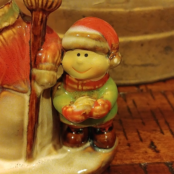 Snowman with children candle holder - Picture 7 of 10